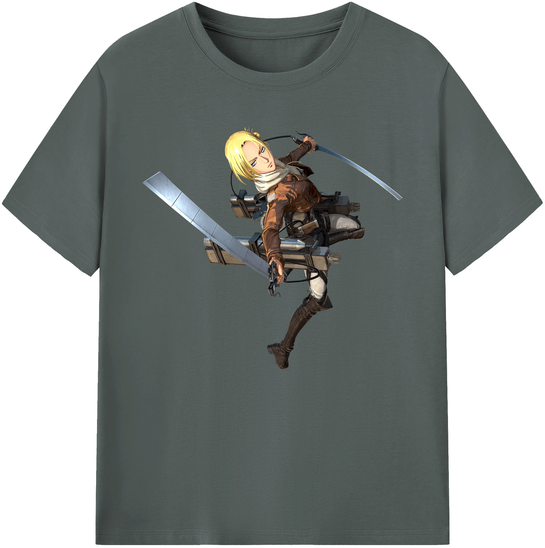 （画像用） 進撃の巨人 アニ・レオンハート Attack on Titan Annie Leonhart 綿100％ メンズ半袖Tシャツ｜肌触りやわらか＆通気性